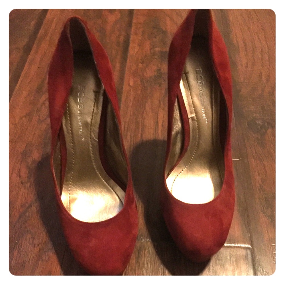 BCBG red high heels